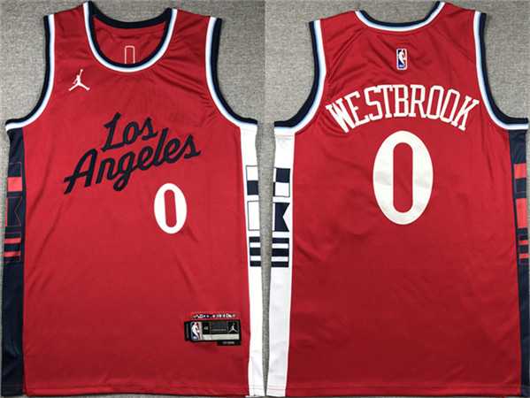 Men%27s Los Angeles Clippers #0 Russell Westbrook Red Stitched Jersey->los angeles clippers->NBA Jersey